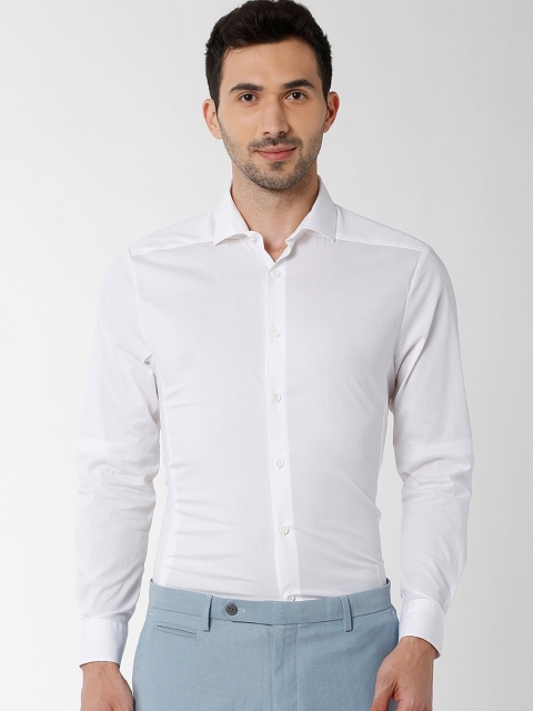 

Peter England Men White Slim Fit Solid Formal Shirt