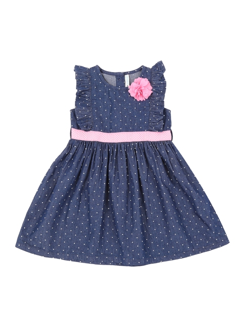 

Pantaloons Baby Girls Navy Blue Printed Fit and Flare Dress