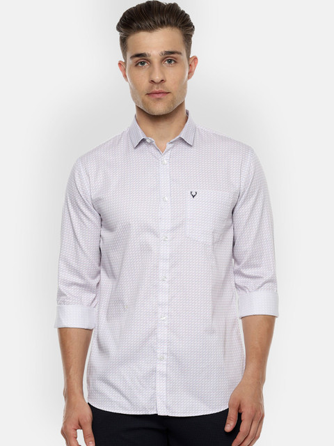 

Allen Solly Men White & Blue Slim Fit Printed Casual Shirt