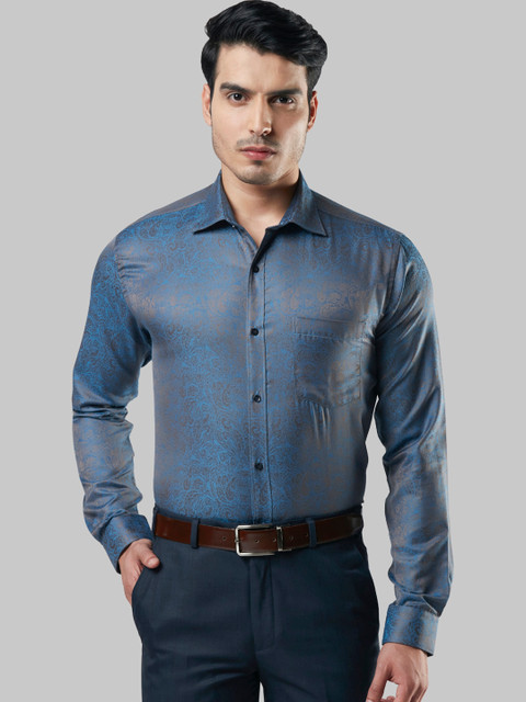 

Next Look Men Blue Slim Fit Printed Formal Shirt