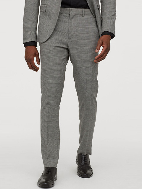 

H&M Men Grey Suit Trousers Skinny Fit