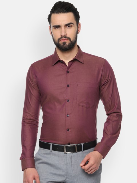 

Van Heusen Men Maroon Slim Fit Self Design Formal Shirt