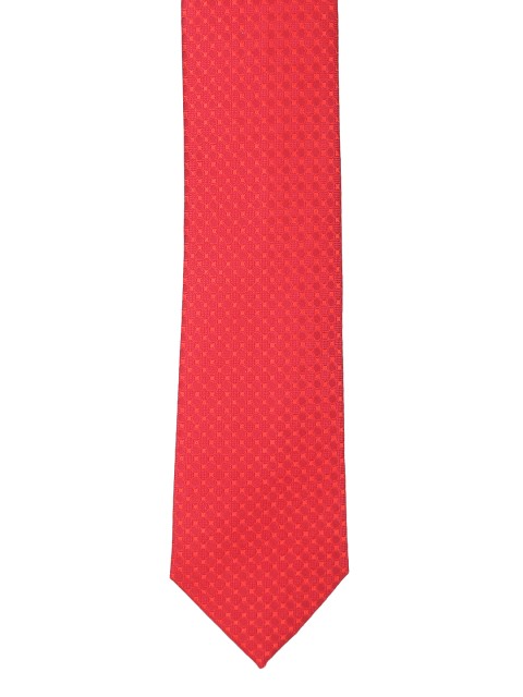 

Louis Philippe Men Red Woven Design Broad Tie