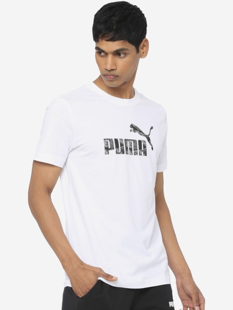 

Puma Men White Printed Round Neck T-shirt