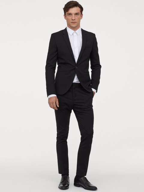 

H&M Men Black Suit Trousers Super Skinny Fit