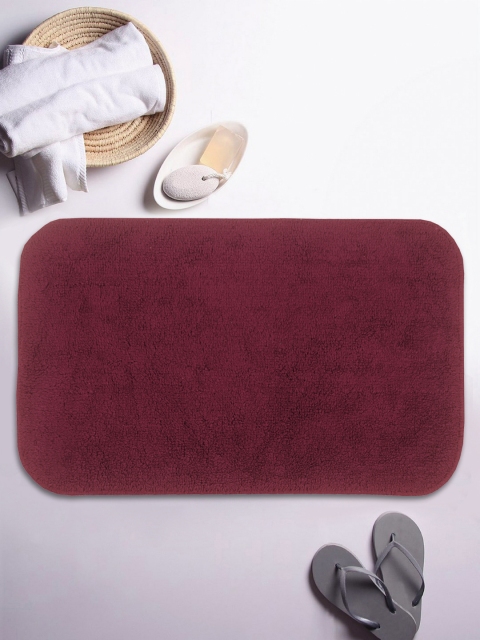 

BIANCA Maroon Solid Anti-Slip Bath Rug