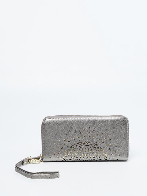 

Ginger by Lifestyle Women Grey Solid Zip Around Wallet