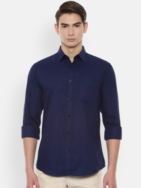 

Allen Solly Men Navy Blue Slim Fit Solid Casual Shirt