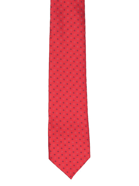 

Peter England Men Red Woven Design Broad Tie