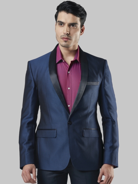 

Next Look Men Blue Solid Super Slim-Fit Single-Breasted Blazer