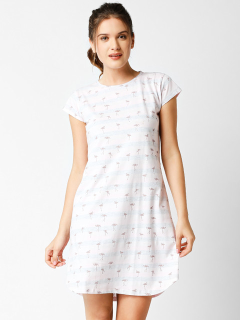 

I like me Grey & Pink Striped Nightdress