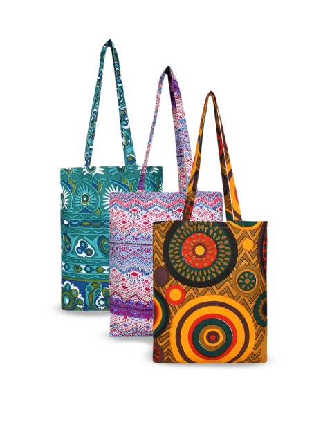 

Anekaant Women Multicoloured Set Of 3 Printed Tote Bag, Multi