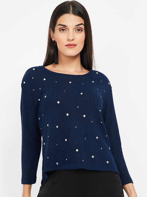 

Bossini Women Navy Blue Printed Sweater