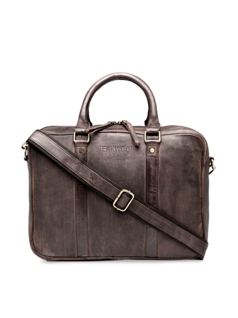

Teakwood Leathers Unisex Brown Solid Leather Laptop Bag