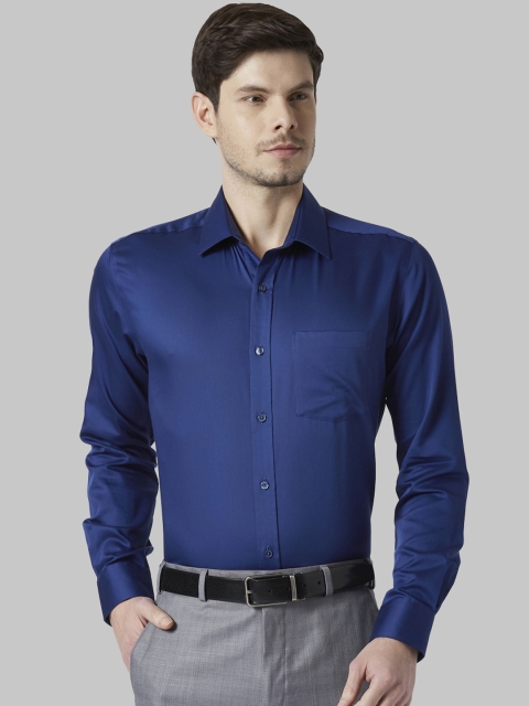 Park Avenue Men Blue Regular Fit Solid Formal Shirt