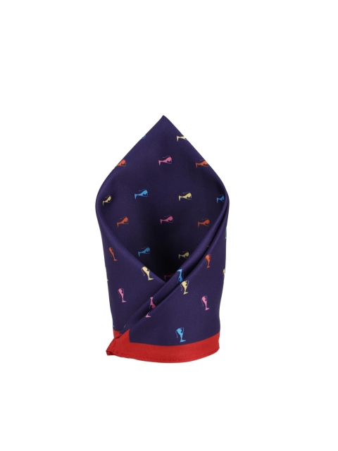 

SIMON CARTER LONDON Men Navy Blue Printed Pocket Square
