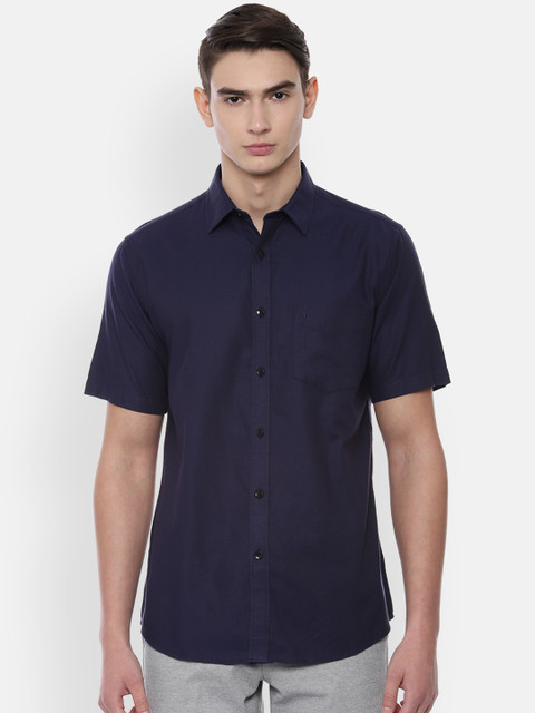 

Allen Solly Men Navy Blue Slim Fit Solid Casual Shirt