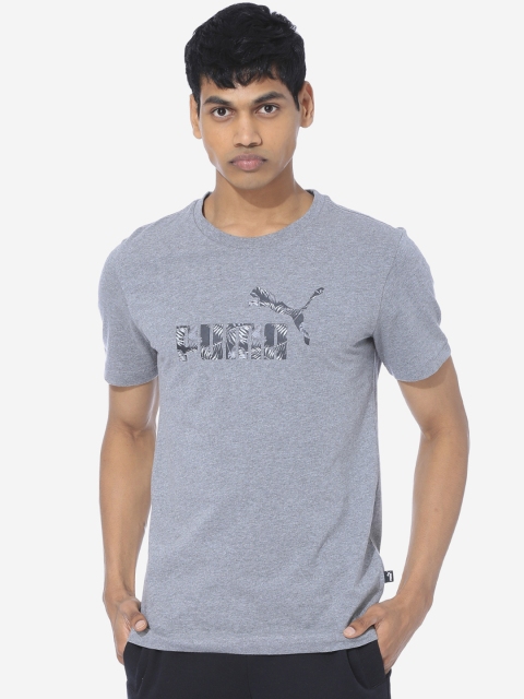 

Puma Men Grey Melange Graphic Print Detail Round Neck T-shirt
