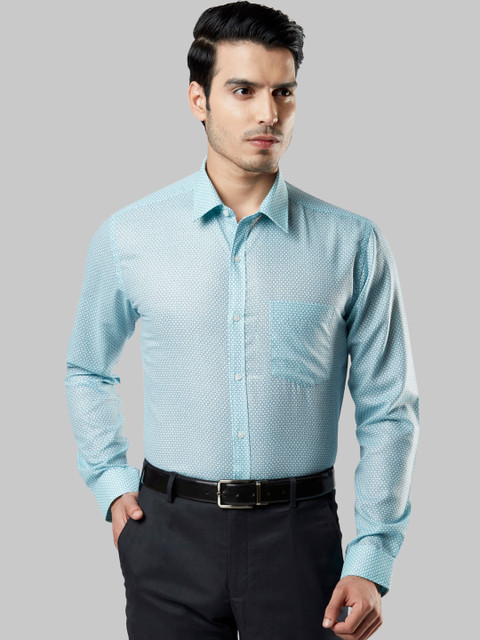 

Next Look Men Sea Green Slim Fit Printed Formal Shirt