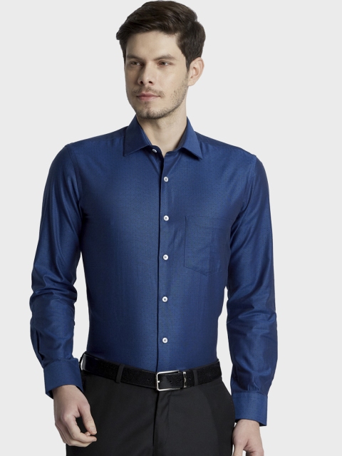 

ColorPlus Men Blue Tailored Fit Solid Casual Shirt