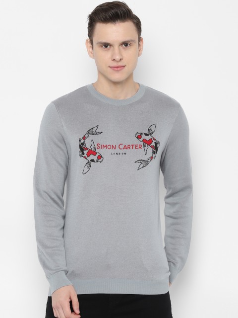 

SIMON CARTER LONDON Men Grey Printed Sweater
