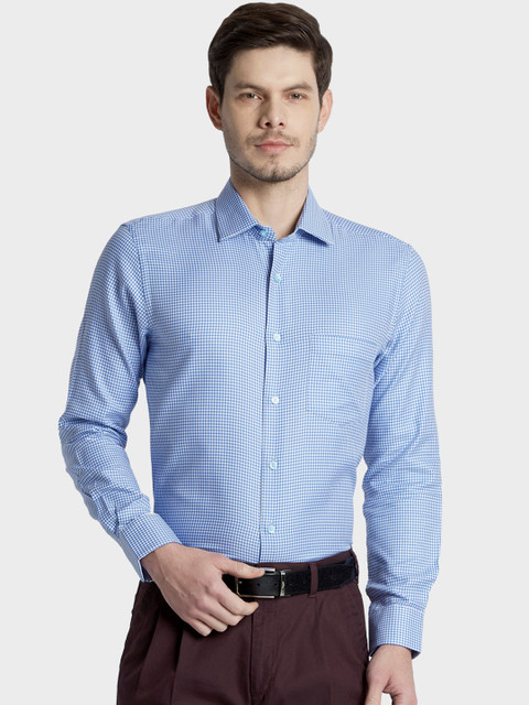 

ColorPlus Men Blue Tailored Fit Printed Formal Shirt