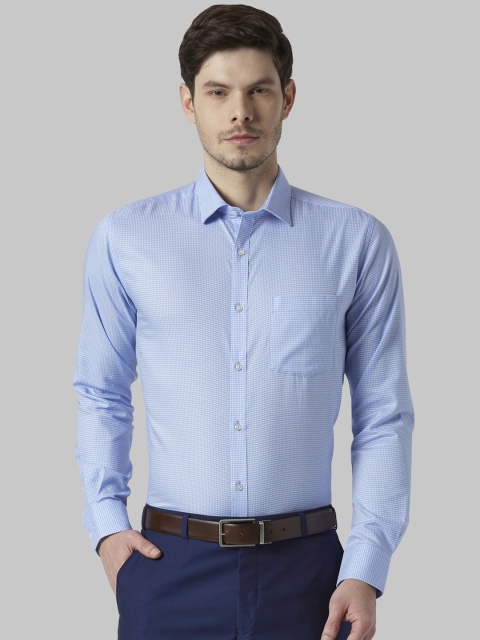 

Park Avenue Men Blue Slim Fit Checked Formal Shirt