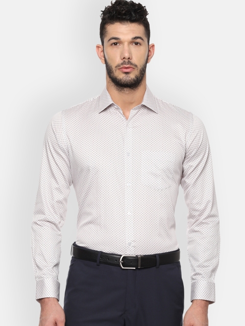 

Van Heusen Men Off-White Slim Fit Printed Formal Shirt