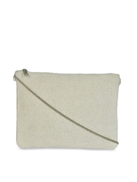 

Diwaah White Self Design Sling Bag