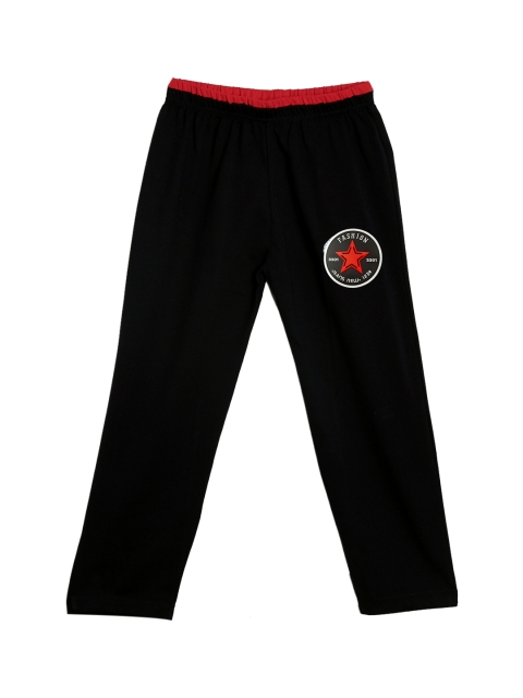 

SWEET ANGEL Boys Black Straight Fit Solid Track Pants