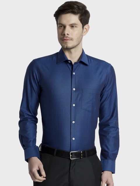 

ColorPlus Men Blue Tailored Fit Solid Formal Shirt