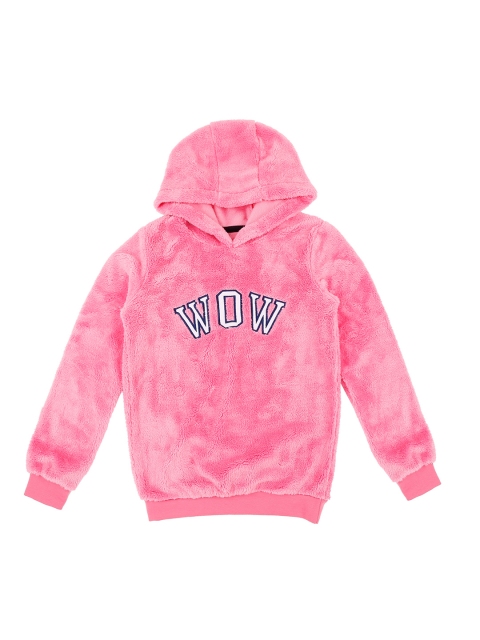 Pantaloons Junior Girls Pink Printed Sweater