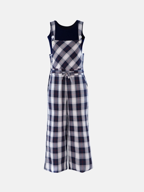 

naughty ninos Girls Navy Blue & White T-shirt with Dungarees