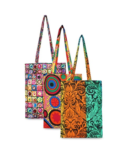 

Anekaant Women Multicoloured Set Of 3 Printed Tote Bag, Multi