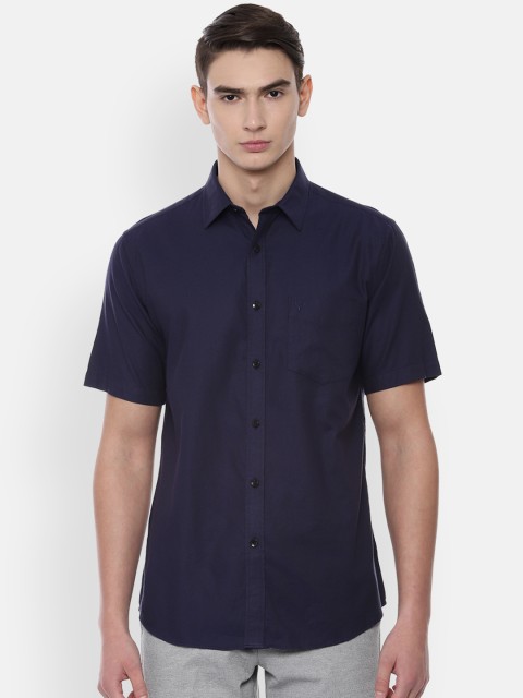 

Allen Solly Men Navy Blue Slim Fit Solid Casual Shirt