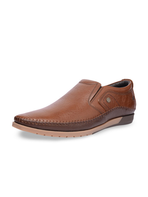 

Buckaroo Men Tan Brown Solid Leather Loafers