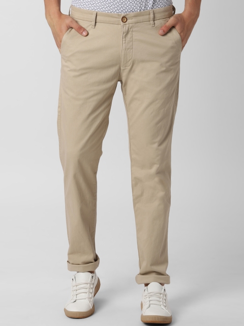 

Peter England Casuals Men Beige Slim Fit Solid Regular Trousers
