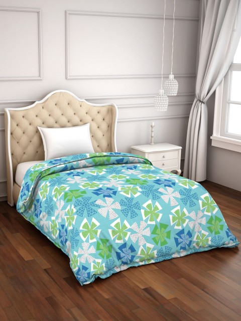 

Welspun Blue & Green Geometric Printed AC Room 150 GSM Reversible Single Bed Dohar
