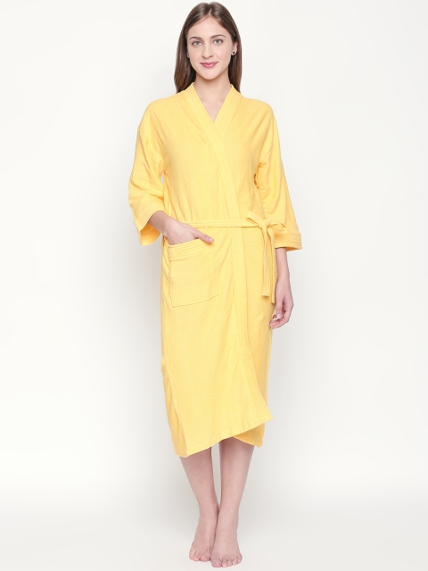 

Lady Love Women Yellow Solid Bath Robe