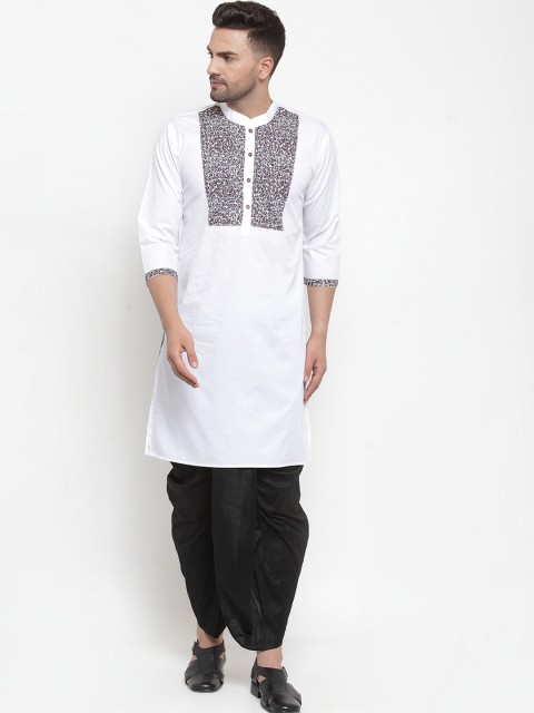 

Zotw Men White Yoke Design Straight Kurta