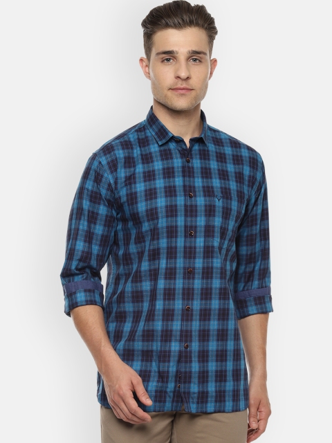 

Allen Solly Men Blue Slim Fit Checked Casual Shirt