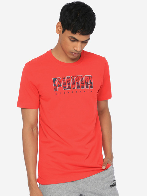 

Puma Men Red Printed Round Neck T-shirt