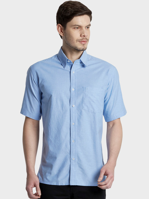 

ColorPlus Men Blue Classic Fit Solid Casual Shirt