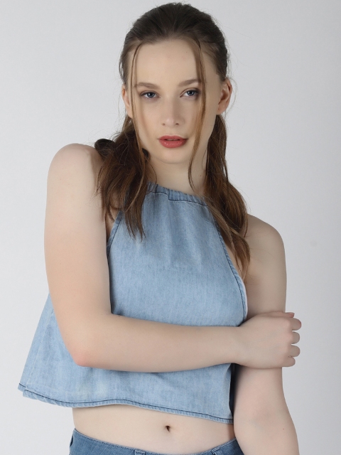 

Blue Saint Women Blue Faded Denim Top