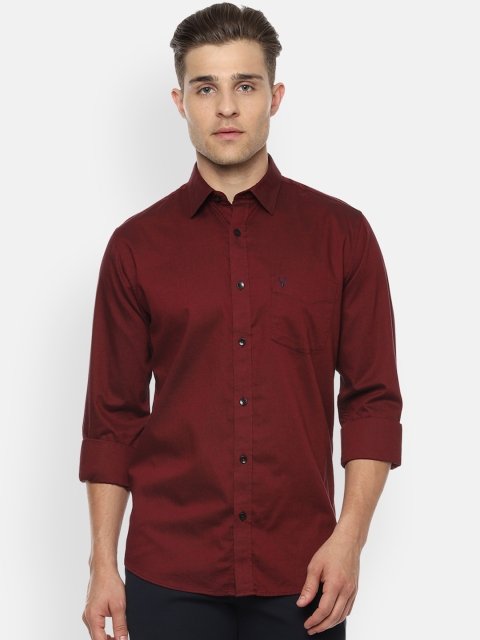 

Allen Solly Men Maroon Slim Fit Solid Casual Shirt