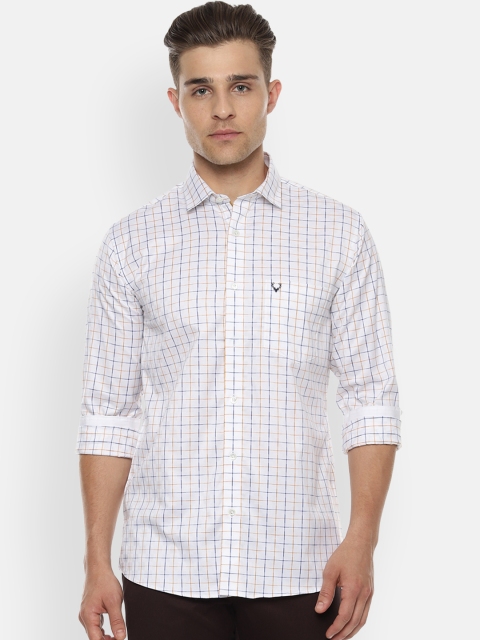 

Allen Solly Men White & Blue Slim Fit Checked Casual Shirt