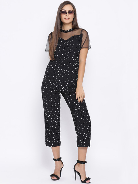 

Meee Women Black & White Printed Culotte Jumpsuit