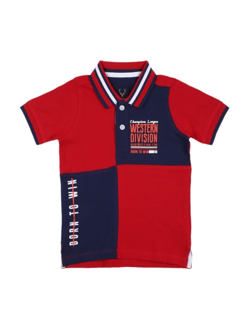 

Allen Solly Junior Boys Red Colourblocked Polo Collar T-shirt