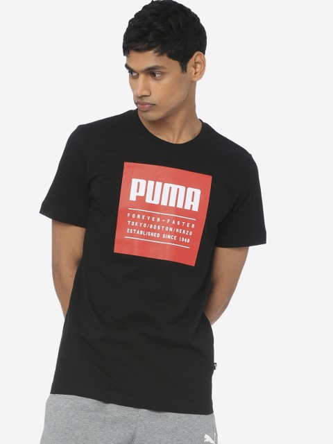

Puma Men Black Printed Round Neck Graphic Tee X T-shirt