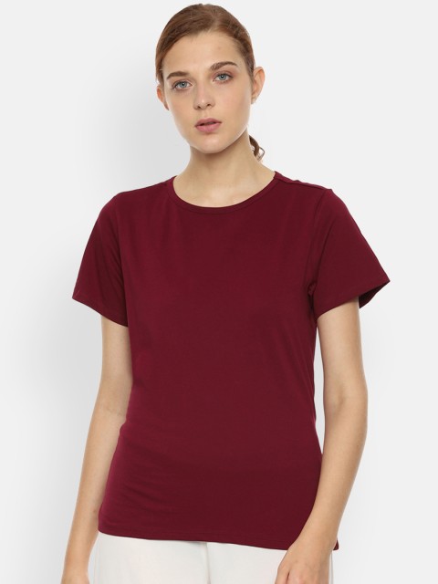 

Van Heusen Women Maroon Solid Top